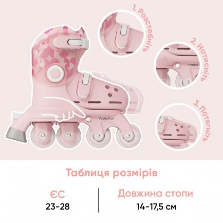 Роликовые коньки Yvolution Twista розмір 24-28 Pink (YR25P4)