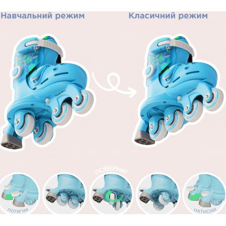 Роликові ковзани Yvolution Twista розмір 30-34 Blue (YC01B4)