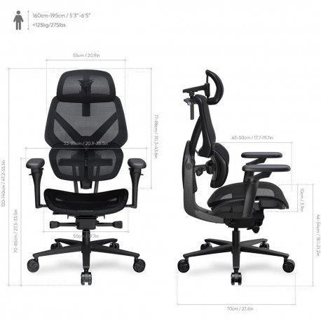 Игровое кресло TX3 Flex Pro Mesh Black (TEGC-3076101.12)