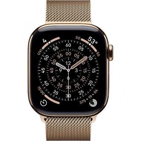 Apple Watch Series 11 42mm (GPS+Cellular) Gold Titanium Case with Gold Milanese Loop