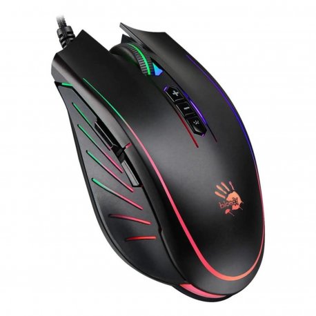 Миша Bloody Q81 Neon XGlide Curve Black