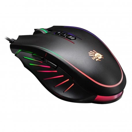 Миша Bloody Q81 Neon XGlide Curve Black