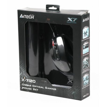 Мышь A4Tech X-710BK Black USB + коврик A4Tech X7-200MP (X-7120)