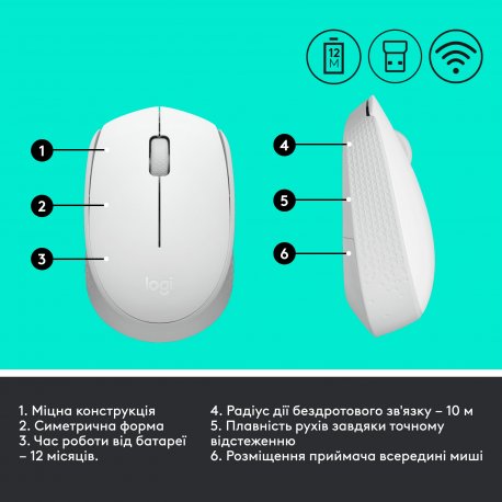 Бездротова миша Logitech M171 White (910-006867)