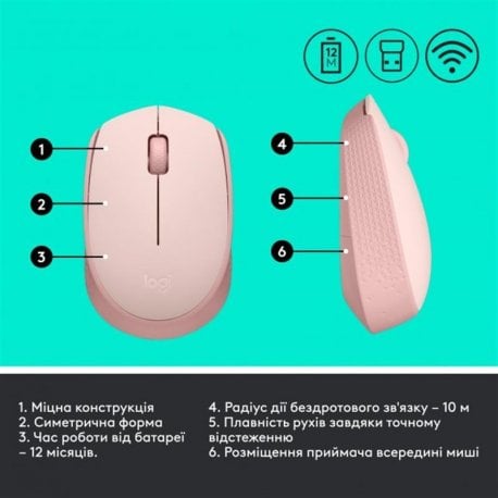 Бездротова миша Logitech M171 Rose (910-006865)
