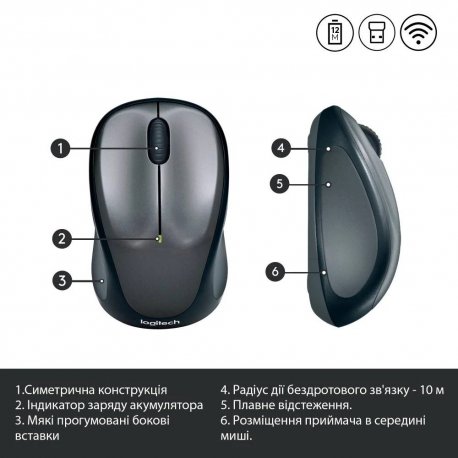 Мышь Logitech M235 Grey (910-002201)