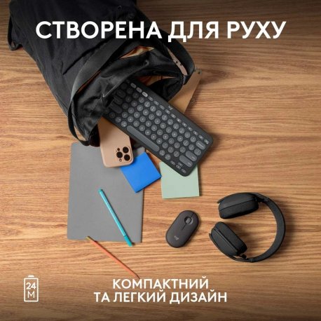 Беспроводная мышь Logitech Pebble Mouse 2 M350s Graphite (910-007015)