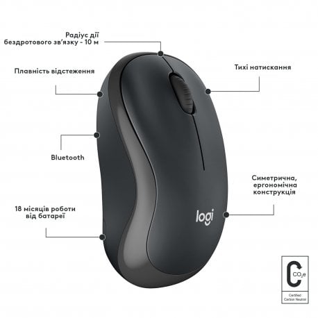Беспроводная мышь Logitech M240 Silent Charcoal (910-007119)