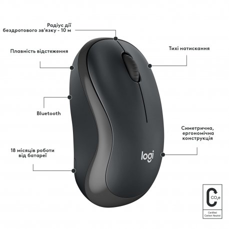 Бездротова миша Logitech M240 Silent Charcoal (910-007119)