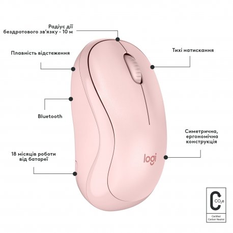 Бездротова миша Logitech M240 Silent Rose (910-007121)