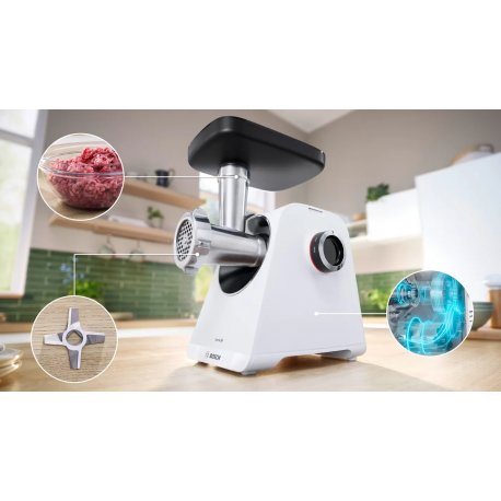 Електрична м'ясорубка Bosch White (MFWS607W)