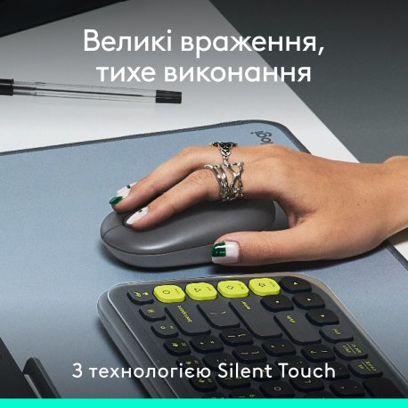 Бездротова миша Logitech Pop Mouse with Emoji Graphite (910-007412)