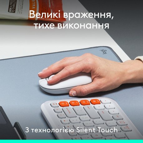 Бездротова миша Logitech Pop Mouse with Emoji Off-White (910-007411)