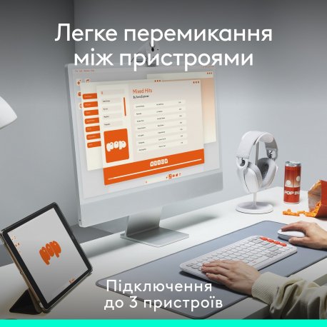 Беспроводная мышь Logitech Pop Mouse with Emoji Off-White (910-007411)