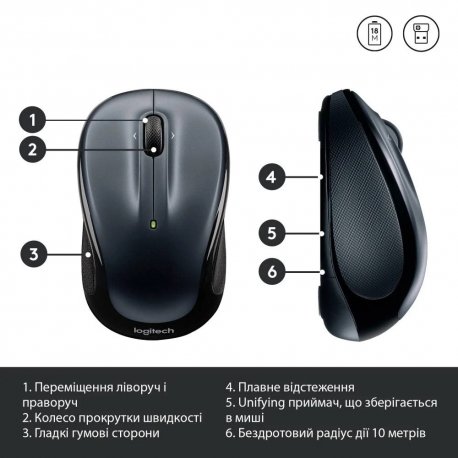 Бездротова миша Logitech M325s Dark Silver (910-006812)