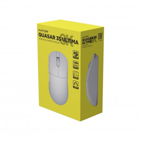 Бездротова миша ігрова Hator Quasar 3S Ultima 8K Wireless White (HTM661)