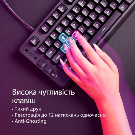 Клавиатура игровая HyperX Eve 1800 USB Black (B7JE0AA)