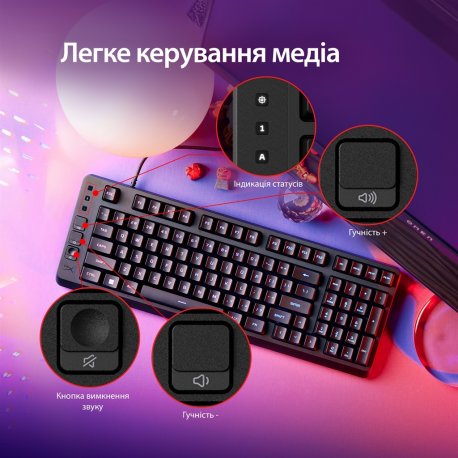 Клавиатура игровая HyperX Eve 1800 USB Black (B7JE0AA)