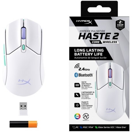 Бездротова миша ігрова HyperX Pulsefire Haste 2 Core Wireless White (8R2E7AA)