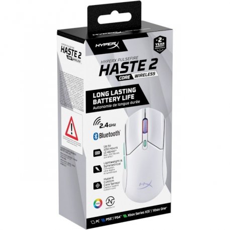 Беспроводная мышь игровая HyperX Pulsefire Haste 2 Core Wireless White (8R2E7AA)