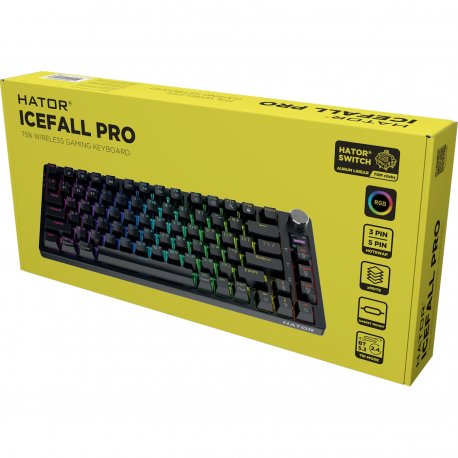 Бездротова клавіатура ігрова Hator Icefall PRO Wireless, TFT display Black (HTK450UA)