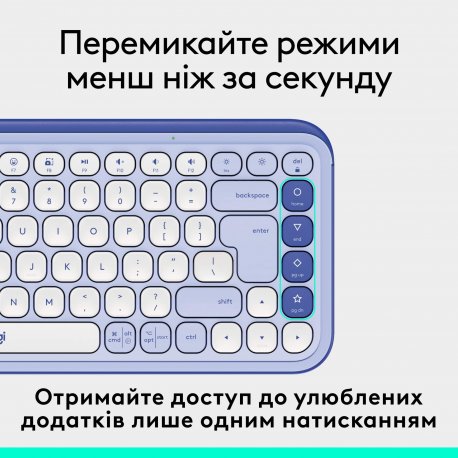 Бездротова клавіатура Logitech Pop Icon Keys Lilac (920-013074)