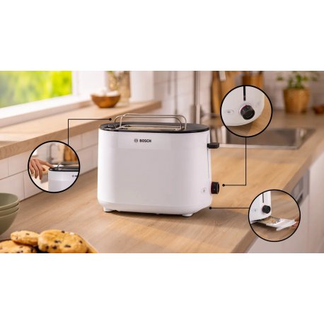 Тостер Bosch TAT2M121 950Вт White