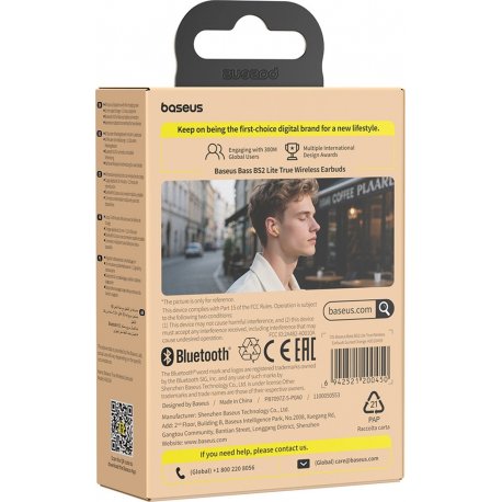 Бездротові навушники Baseus Bass BS2 Lite True Orange (A0010A09)