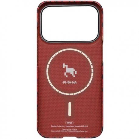 Чехол Pitaka Edge Ultra-Slim Happiness Rides для iPhone 17 Pro Max Maroon (HR1708PM)