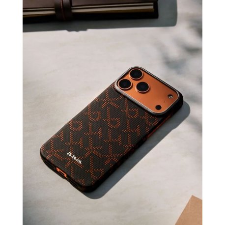 Чохол Pitaka Edge Ultra-Slim для iPhone 17 Pro Max Monogram Black/Orange (KI1704PTKP)