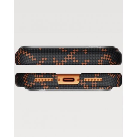 Чехол Pitaka Edge Ultra-Slim для iPhone 17 Pro Max Monogram Black/Orange (KI1704PTKP)