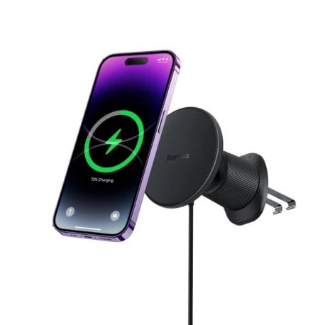 Автодержатель Baseus CW01 Magnetic Wireless Charging Car Mount Air Vent Version 15W Cluster Black (C40141001111-00)