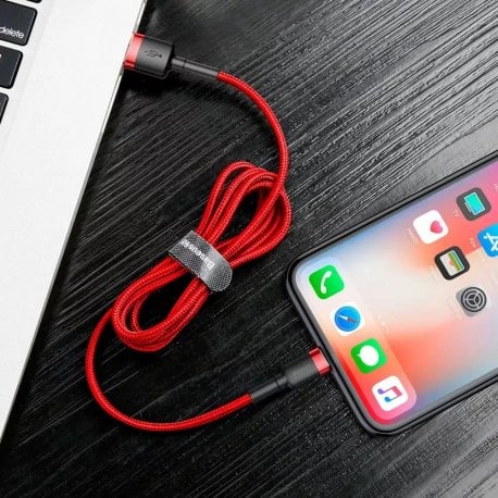Кабель Baseus Cafule Lightning 2.4A 0.5m Red (CALKLF-A09)