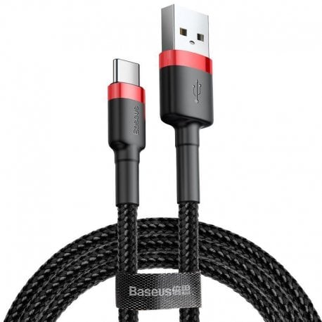 Кабель Baseus Cafule Type-C Cable 2A 3m Red/Black (CATKLF-U91)
