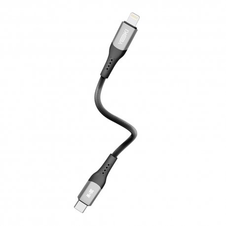 Кабель YOKI SOLID YK-SO15 Type-C to Lightning 30W (0.25m) Black