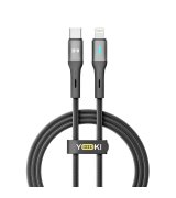Кабель YOKI LED YK-LE17 Type-C to Lightning 30W (1.2m) Black
