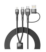 Кабель YOKI UNIVERSE YK-UN91 USB-A/Type-C to Type-C/Lightning 100W (1.2m) Black