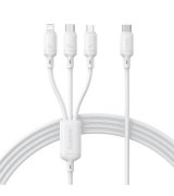 Кабель Baseus Silky One-for-Three Fast Charging Type-C to Micro USB+Lightning+Type-C 100W 1.5m White (P10377706213-00)