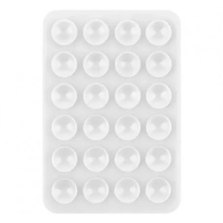 Тримач-присоска двостороння для телефону Double Side Silicone 80*55 мм White