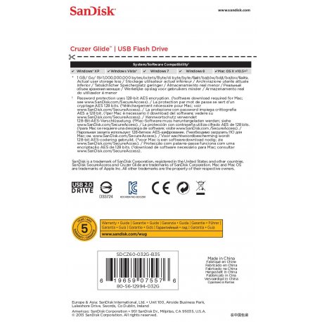 Флеш накопичувач SanDisk Cruzer Glide 32GB USB2.0 (SDCZ60-032G-B35)