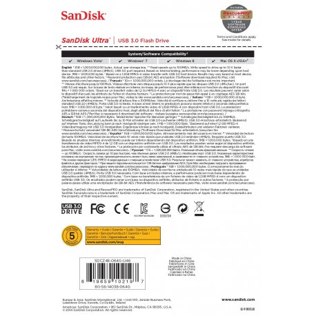 Флеш накопитель SanDisk Ultra 64GB USB3.0 (SDCZ48-064G-U46)