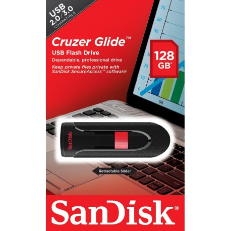 Флеш накопитель SanDisk Cruzer Glide 128GB USB2.0 (SDCZ60-128G-B35)