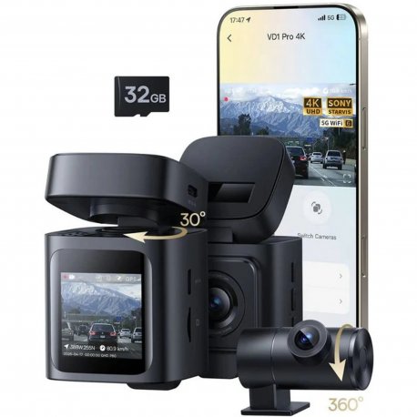 Видеорегистратор Baseus PrimeTrip VD1 Pro Dash Cam 4K+1080p Cosmin Black (C0119800)