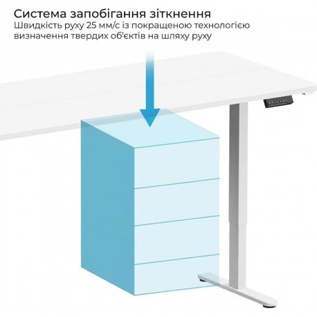 Комп'ютерний стіл з електрорегулюванням висоти OfficePro ODE1880W White (ODE1880W)