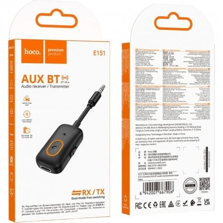 Bluetooth аудіо адаптер Hoco E151 Graceful Black