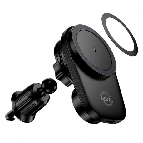 Автодержатель Hoco HW36 с беспроводной Qi-зарядкой 15W Black