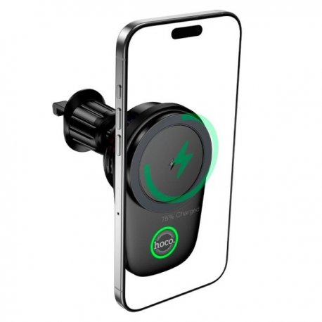 Автодержатель Hoco HW36 с беспроводной Qi-зарядкой 15W Black
