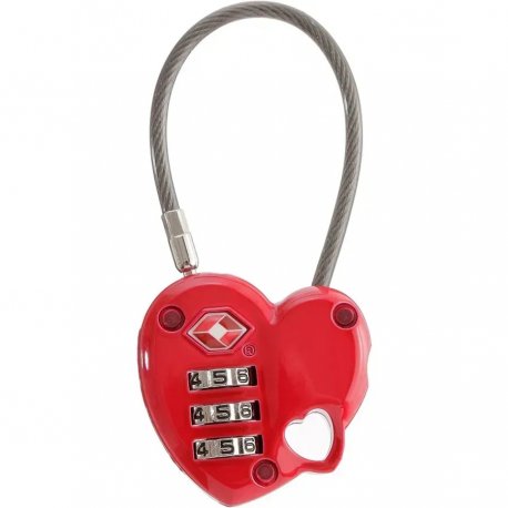 Брелок-замок Munkees 3606 TSA Combi Lock Heart Red (3606-RD)