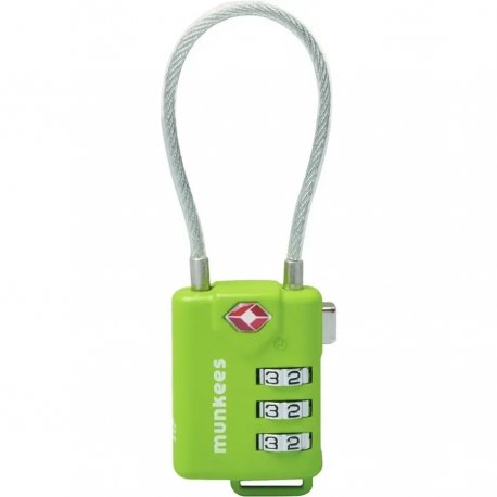 Брелок-замок Munkees 3609 TSA Cable Combi Lock Lime (3609-LM)