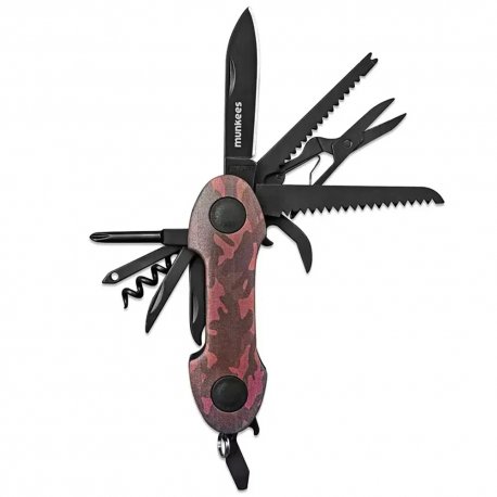 Брелок-мультиинструмент Munkees 2579 Pocket Knife Camo Red (2579-RD)